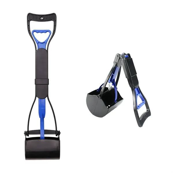 Foldable Long-Handled Pet Pooper Scooper With Trash Bag