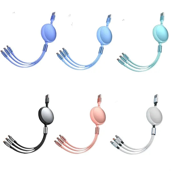 Multi 3-in-1 Retractable 100W Fast Charging Cable
