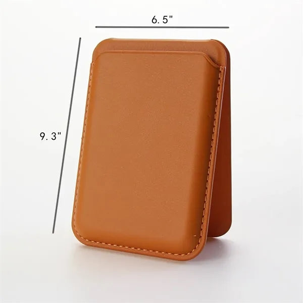 Magnetic Leather Card Wallet with Stand for Phone Back