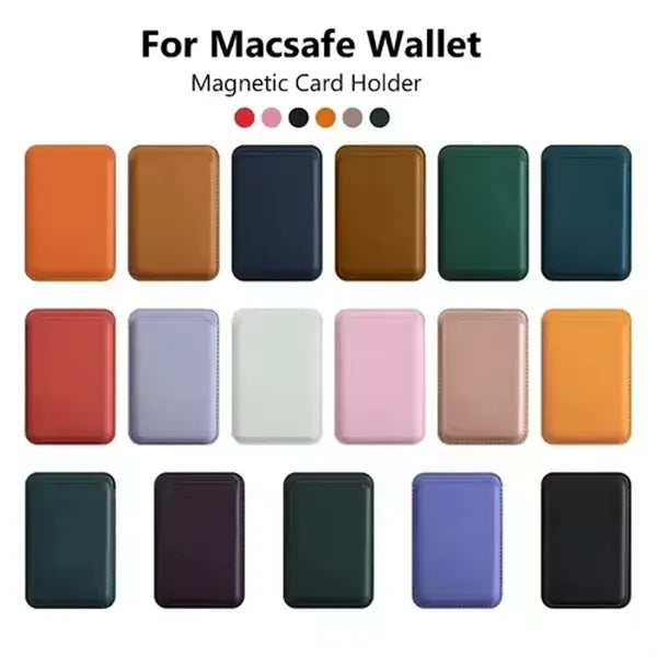 Magnetic Leather Card Wallet with Stand for Phone Back