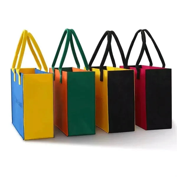 Color-blocked Felt Tote Bag