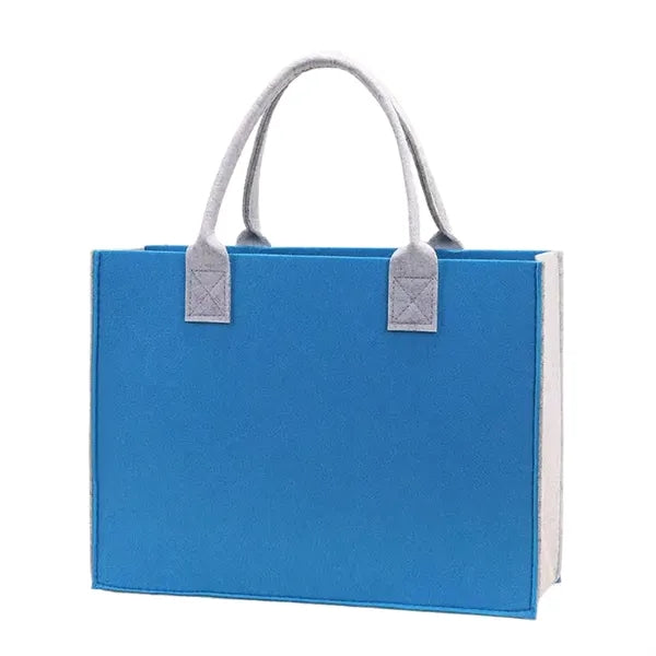 Color-blocked Felt Tote Bag