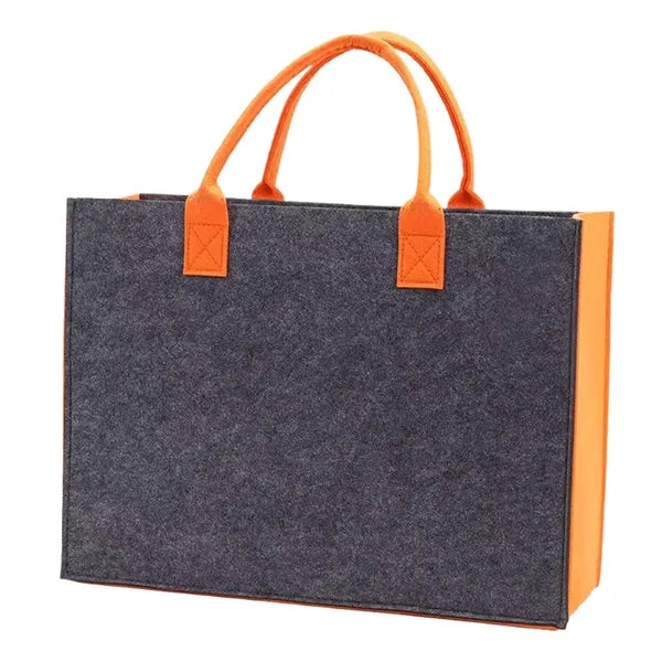 Color-blocked Felt Tote Bag