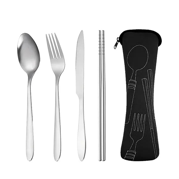 Portable Silverware Set with Case
