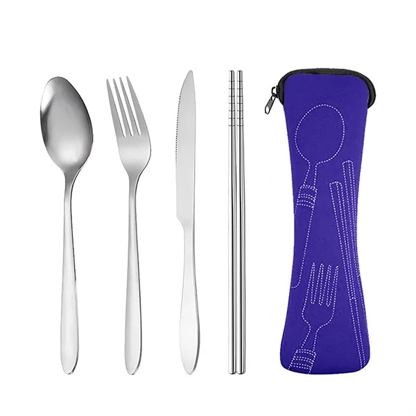 Portable Silverware Set with Case