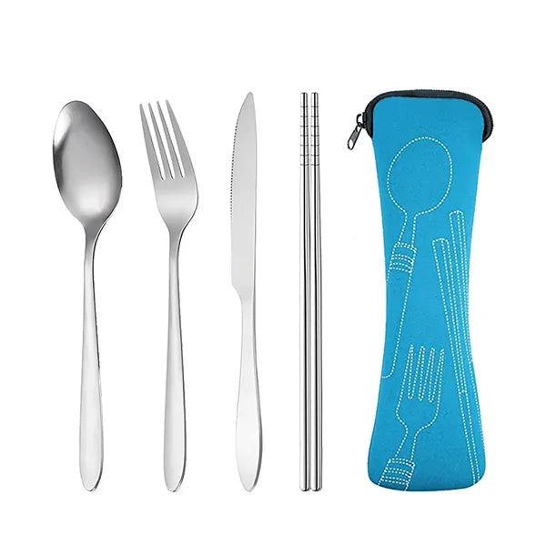 Portable Silverware Set with Case