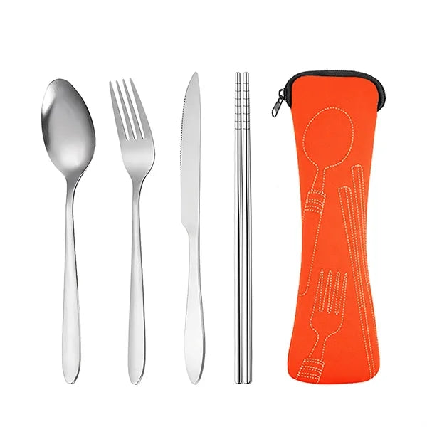 Portable Silverware Set with Case