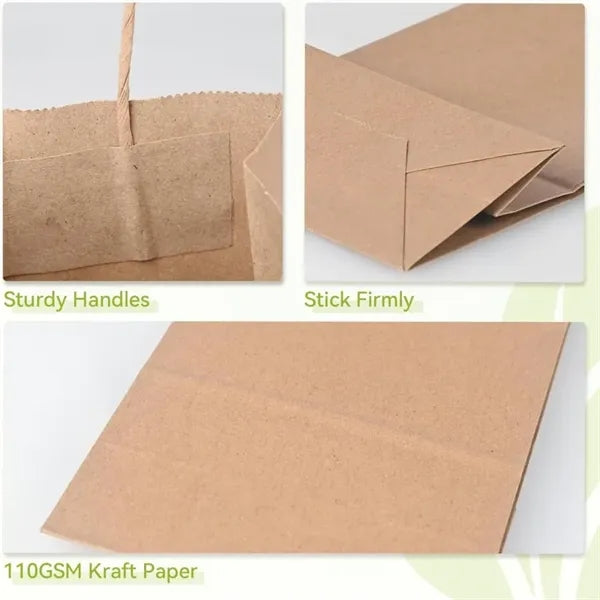 1000PCS, 5.91" x 3.15" x 8.27" Brown Kraft Bag With Handles