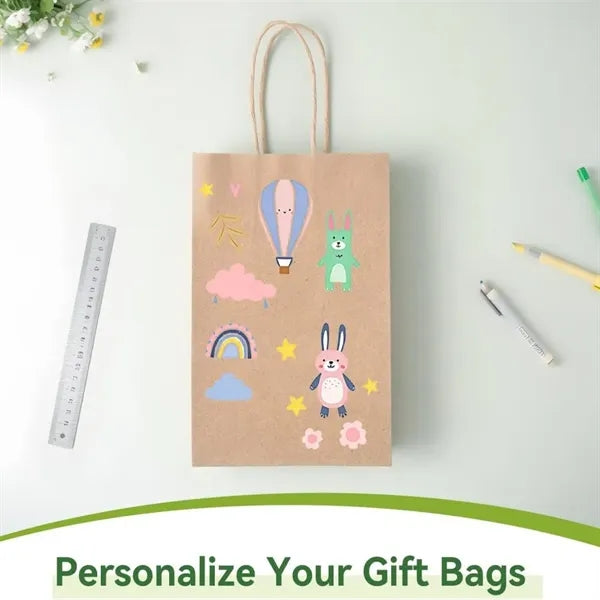 1000PCS, 5.91" x 3.15" x 8.27" Brown Kraft Bag With Handles