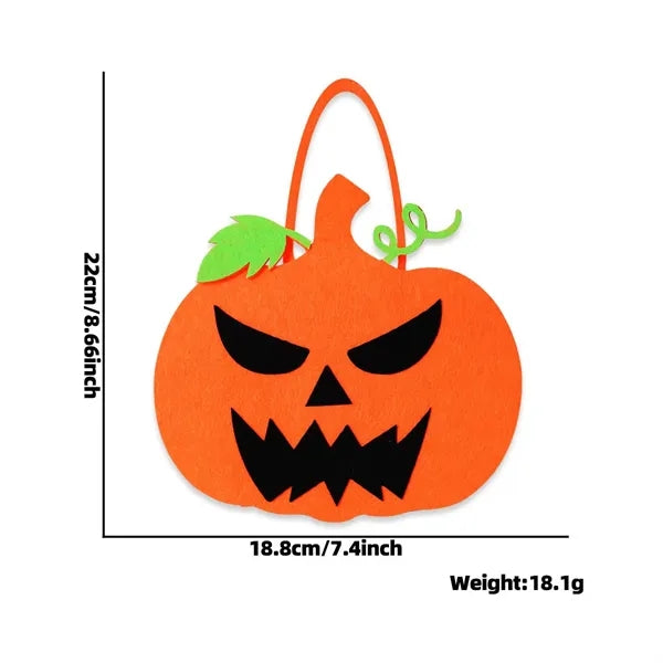 Halloween Felt Tote Bag Customizable Trick-or-Treat Design