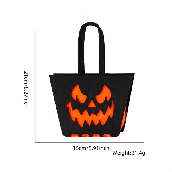 Halloween Felt Tote Bag Customizable Trick-or-Treat Design