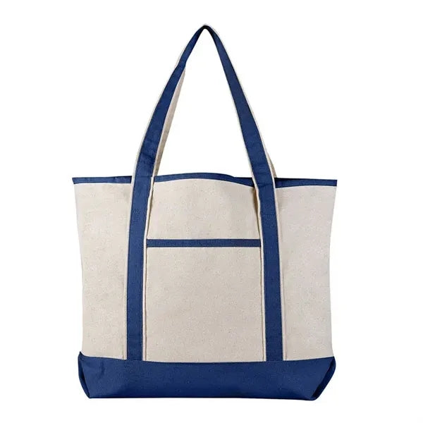 Two Tones 12 OZ Canvas Boat Tote Bag With Pockets