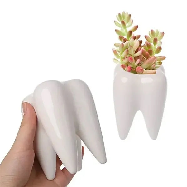 Tooth Shaped Planter Pot Pen Holder