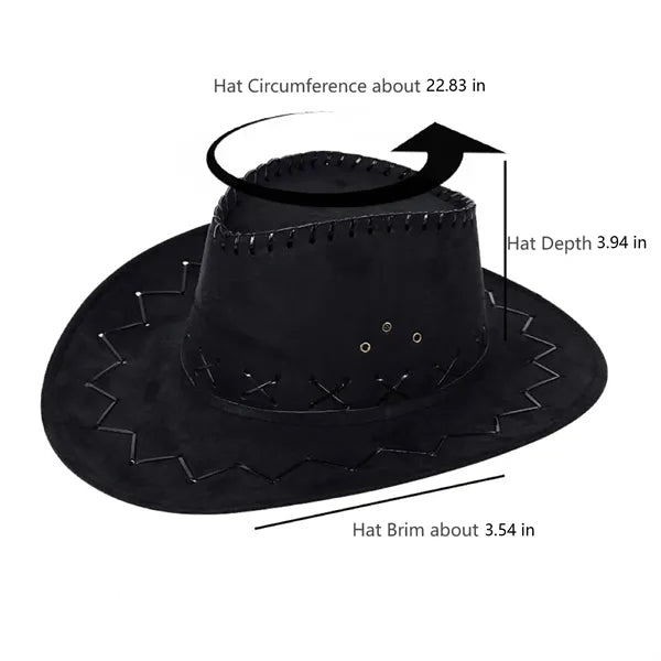 Faux Felt Cowboy Hat With Cords