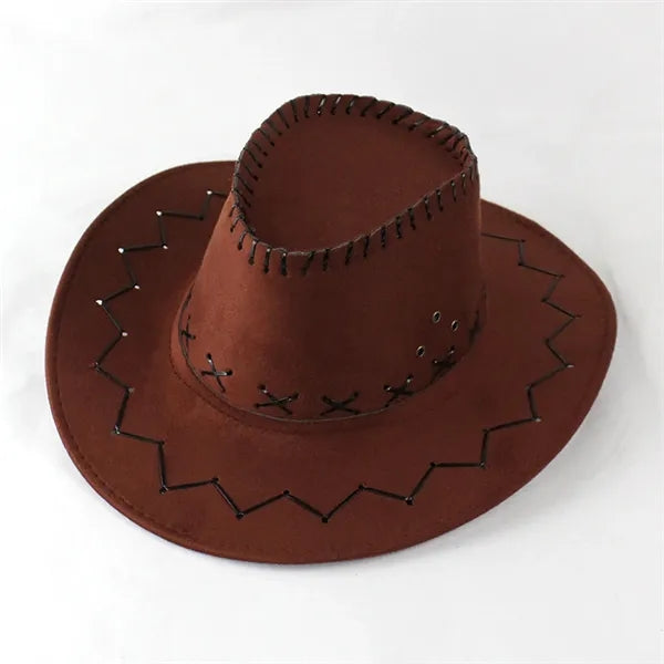 Faux Felt Cowboy Hat With Cords