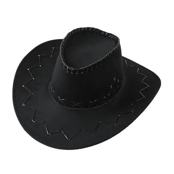 Faux Felt Cowboy Hat With Cords