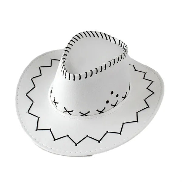 Faux Felt Cowboy Hat With Cords