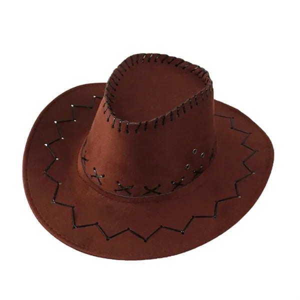 Faux Felt Cowboy Hat With Cords