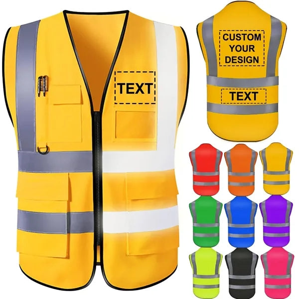 High Visibility Construction Vest, Safety Reflective