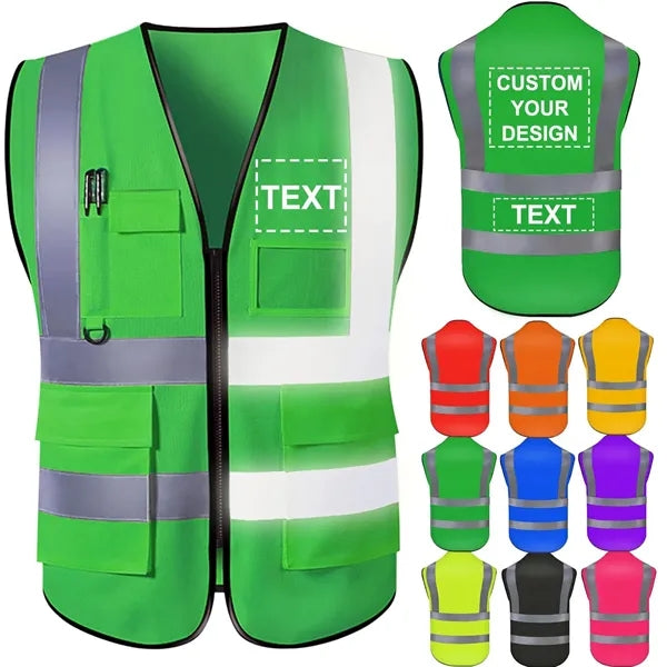 High Visibility Construction Vest, Safety Reflective