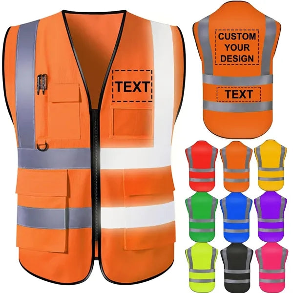 High Visibility Construction Vest, Safety Reflective