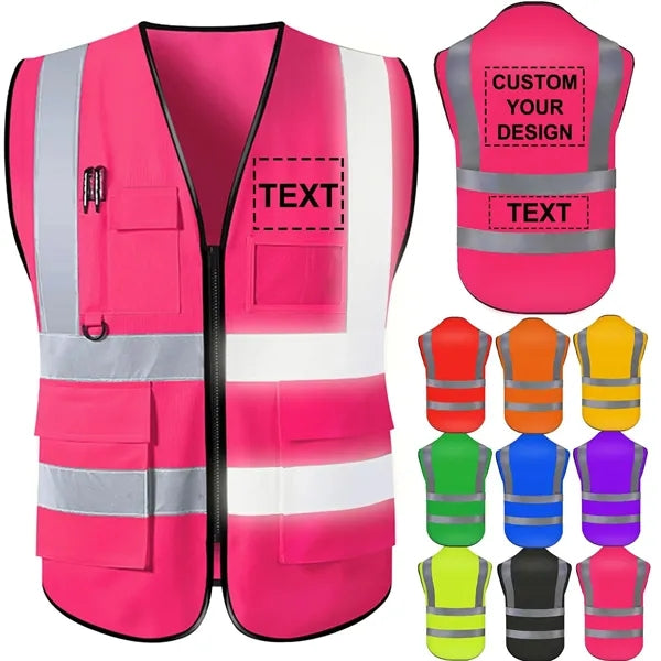 High Visibility Construction Vest, Safety Reflective