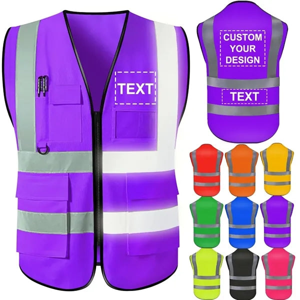 High Visibility Construction Vest, Safety Reflective