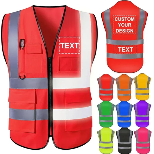 High Visibility Construction Vest, Safety Reflective