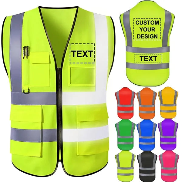 High Visibility Construction Vest, Safety Reflective