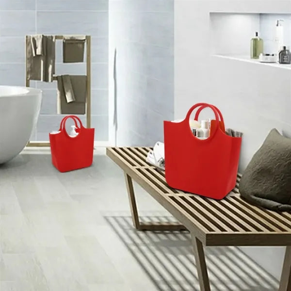 Silicone Beach Grocery Tote Bag with Round Handles