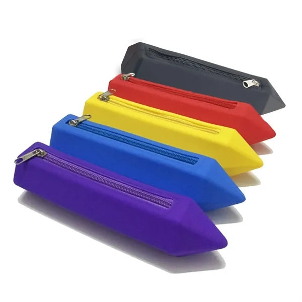 Unique Custom Silicone Pencil Shaped Zippered Case