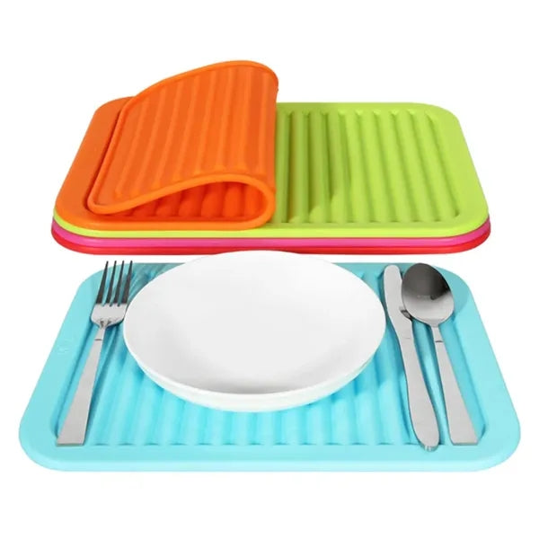 Silicone Insulated Ribbed Drying Mat Placemat