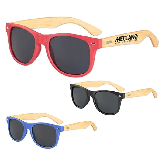 Wheat Straw Frame Sunglasses with Bamboo Arms