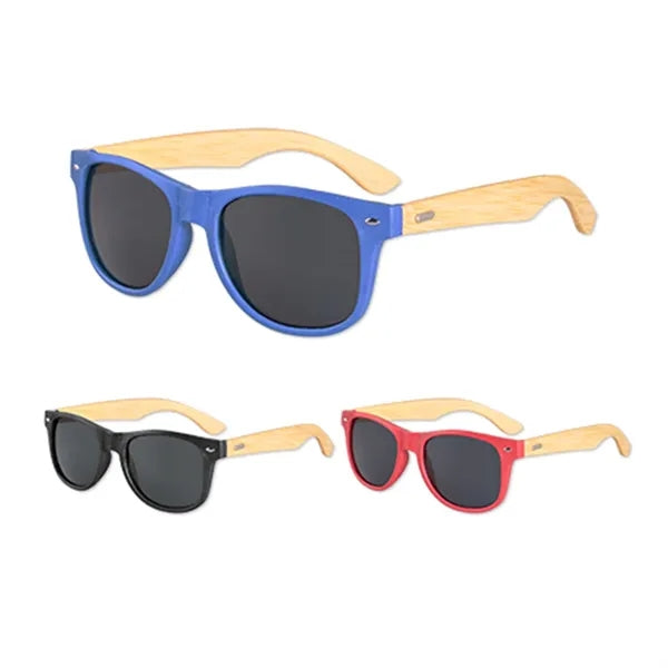 Wheat Straw Frame Sunglasses with Bamboo Arms