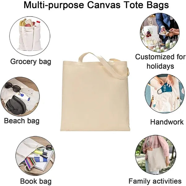 5 OZ Economical Lightweight Slim Natural Color Canvas Bag