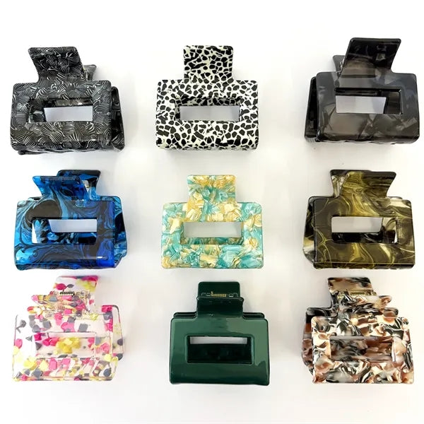 Fashion New Women 1.97Inch Small Square Acetate Hair Clip