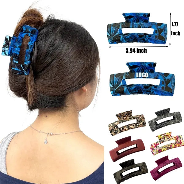 New Style 3.94Inch Large Rectangular Acetate Hair Clip