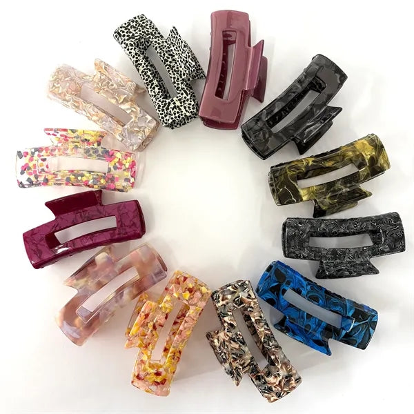 New Style 3.94Inch Large Rectangular Acetate Hair Clip
