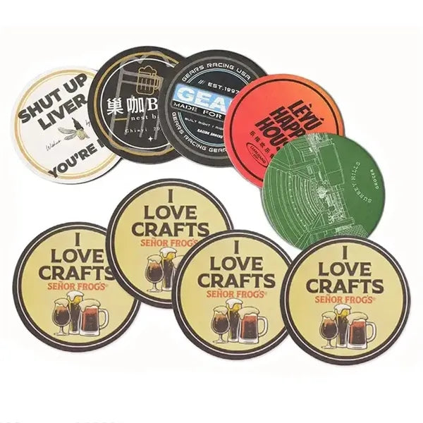 Full Color Imprint Dia 4 Inches 60 Point Pulp Board Coaster
