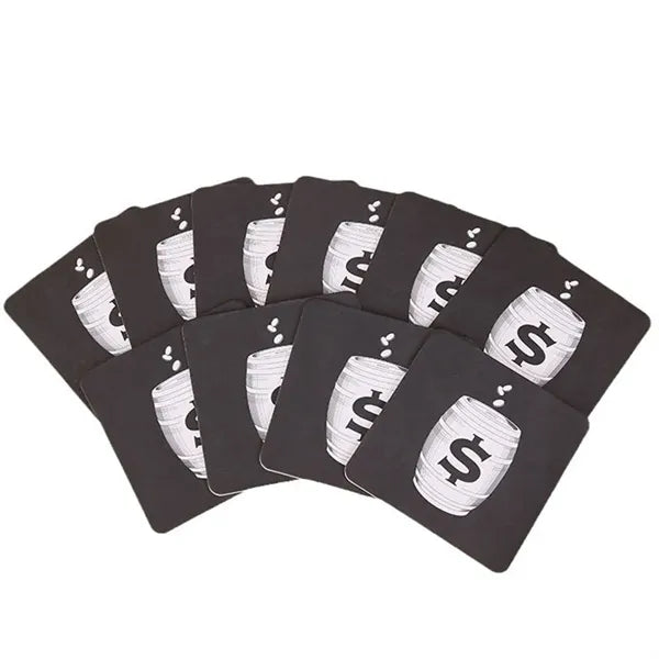 Full Color Imprint 60 Point Square 4" Pulp Board Coaster