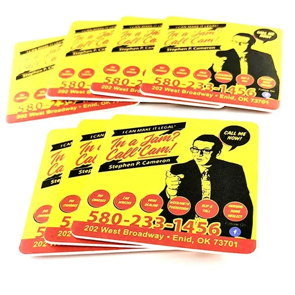 Full Color Imprint 60 Point Square 4" Pulp Board Coaster