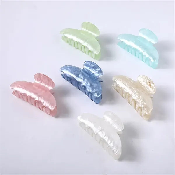 Cellulose Acetate Big Embossed Hair Clips
