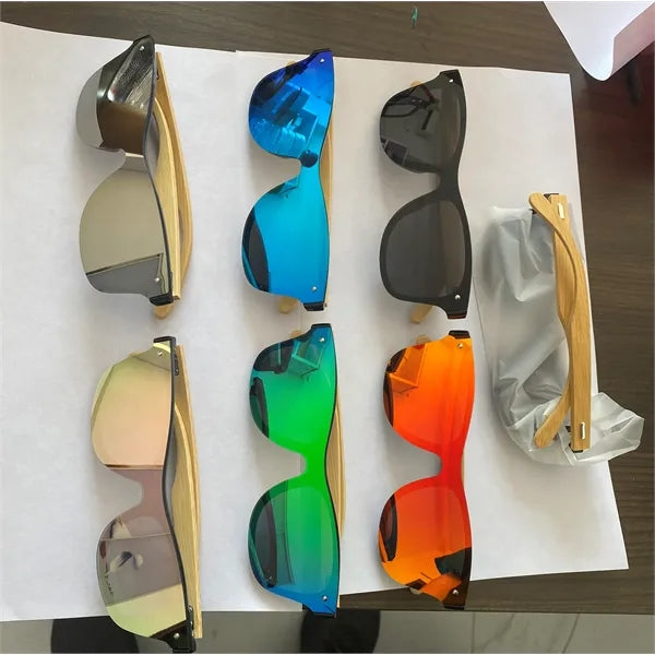 Bamboo Wood Rimless Sunglasses