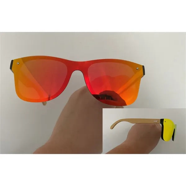 Bamboo Wood Rimless Sunglasses