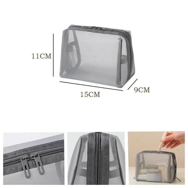 Portable Mesh Makeup Bags Travel Organizer Pouch