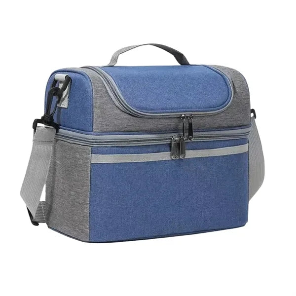 Double layer insulated crossbody lunch bag