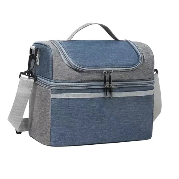 Double layer insulated crossbody lunch bag