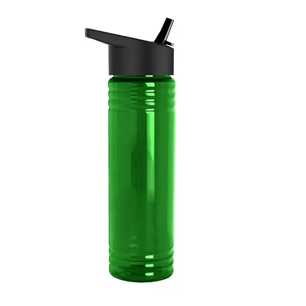 Clear 24 OZ Slim Fit Sports Plastic Water Bottle With Straw