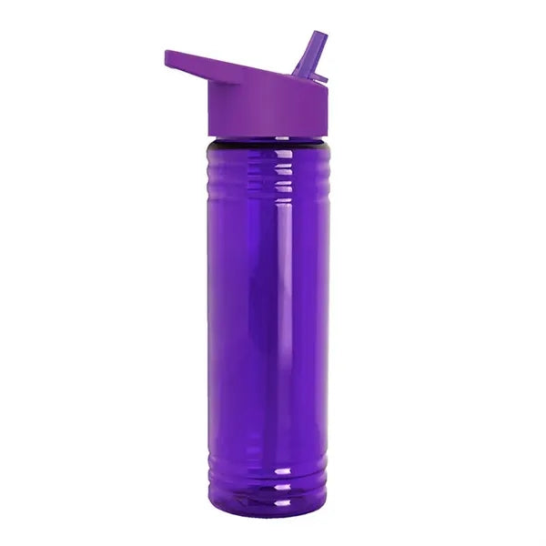 Clear 24 OZ Slim Fit Sports Plastic Water Bottle With Straw
