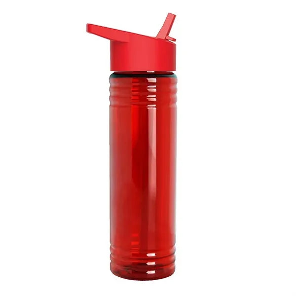 Clear 24 OZ Slim Fit Sports Plastic Water Bottle With Straw